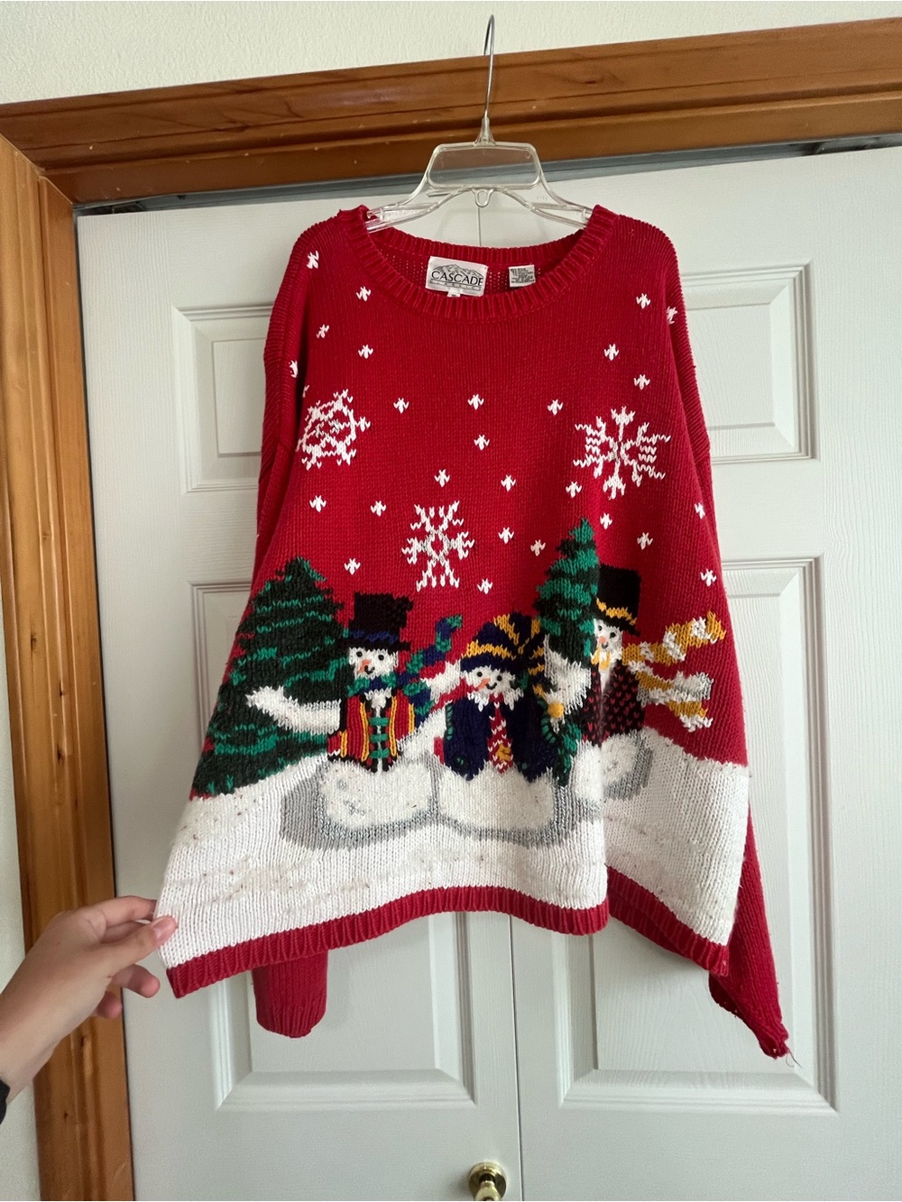 Red Snowman Crewneck Holiday Sweater